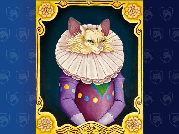 画一只穿得像皇室的猫